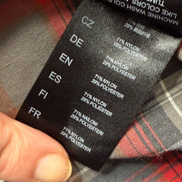 Kuhl Styk Shirt Men M Brown Gray Red Plaid Tapered Button Up Short Sleeve Nylon - Picture 7 of 15